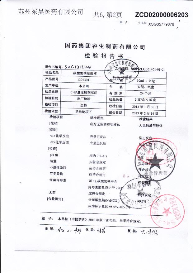 13013041碳酸氢钠注射液