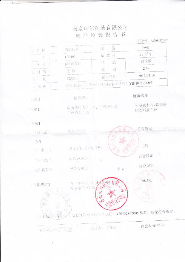 120401非那雄胺片