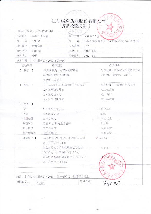 121102桂枝茯苓胶囊