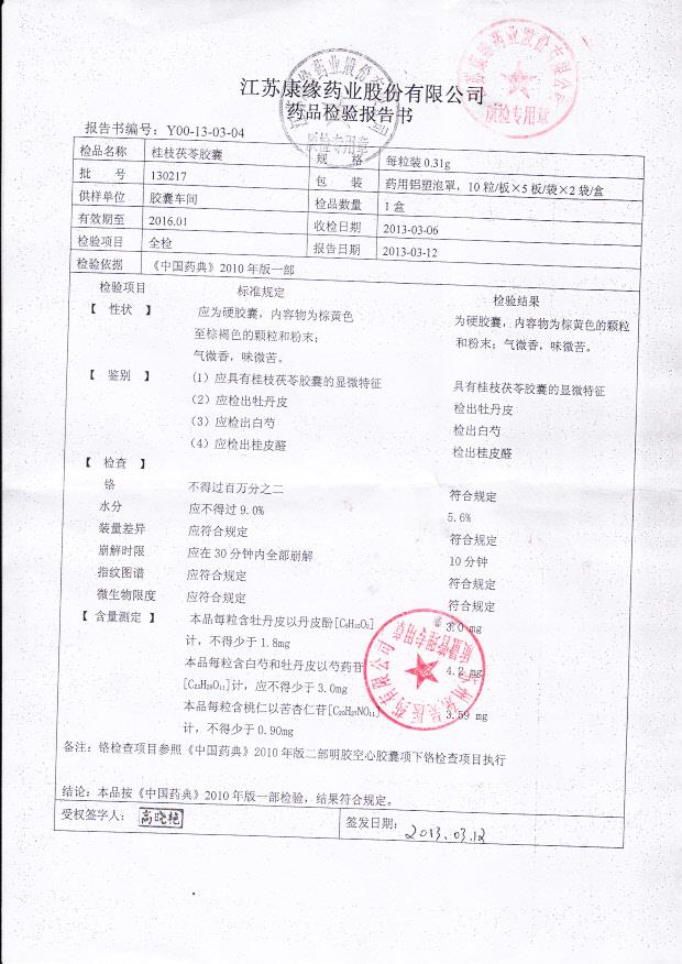 130217桂枝茯苓胶囊