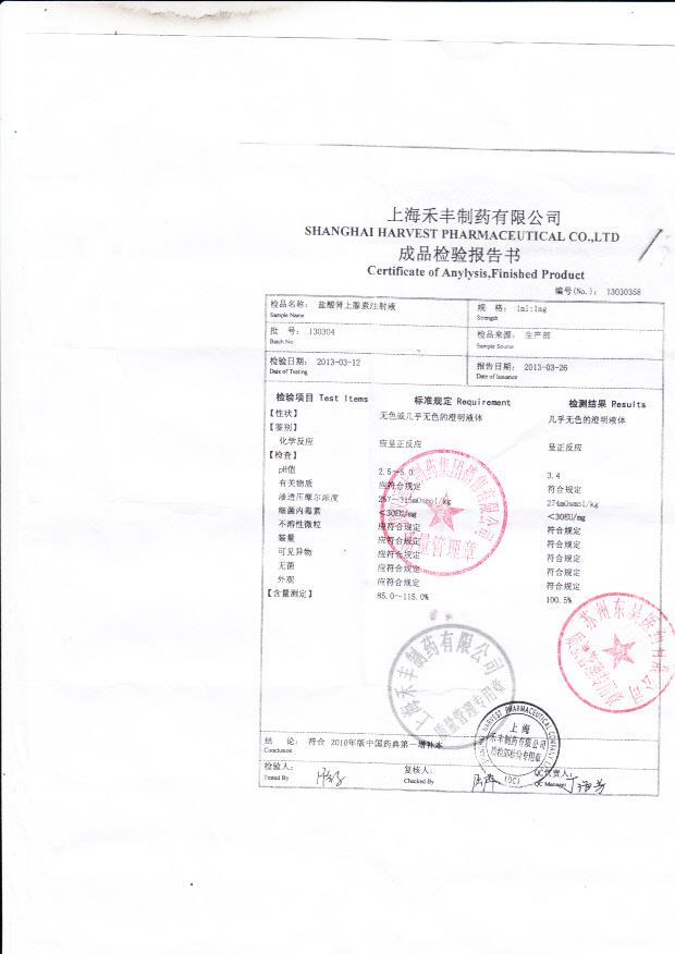 130304盐酸肾上腺素注射液