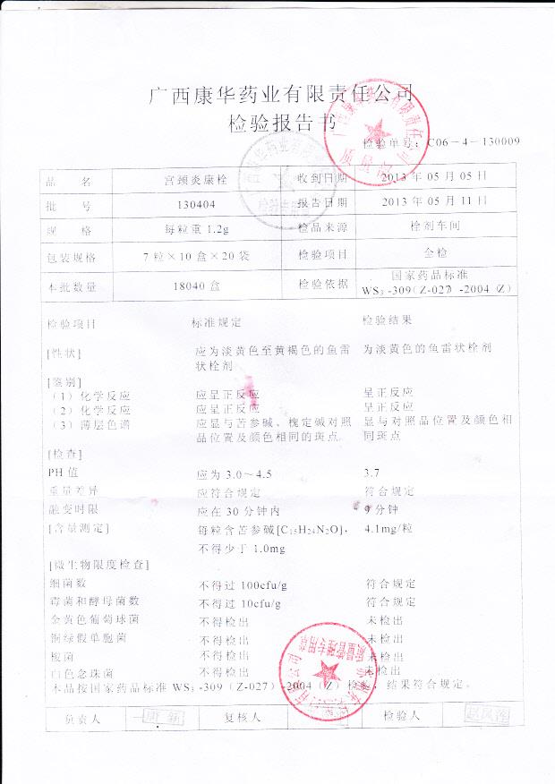 130404宫颈炎康栓