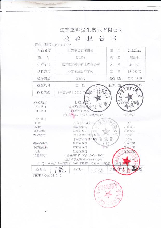 130508盐酸多巴胺注射液
