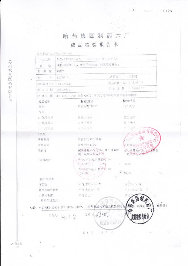 140704-3颠茄磺苄啶片