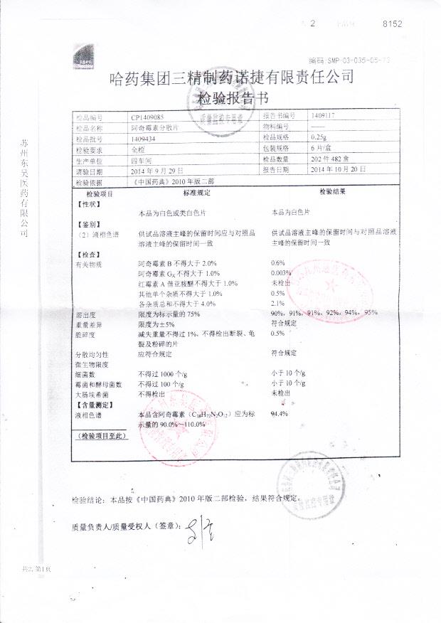 1409434阿奇霉素分散片