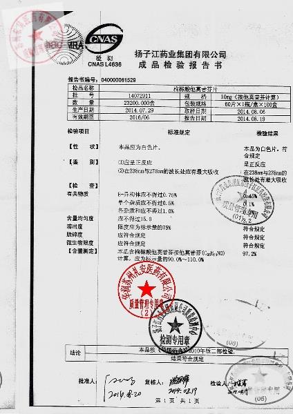 14072911枸橼酸他莫昔芬片