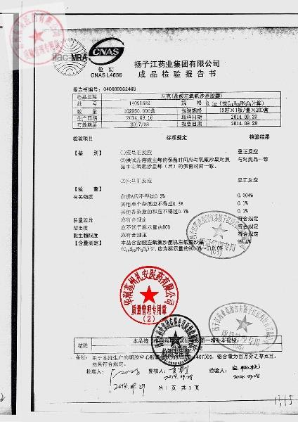 14091622盐酸左氧氟沙星胶囊