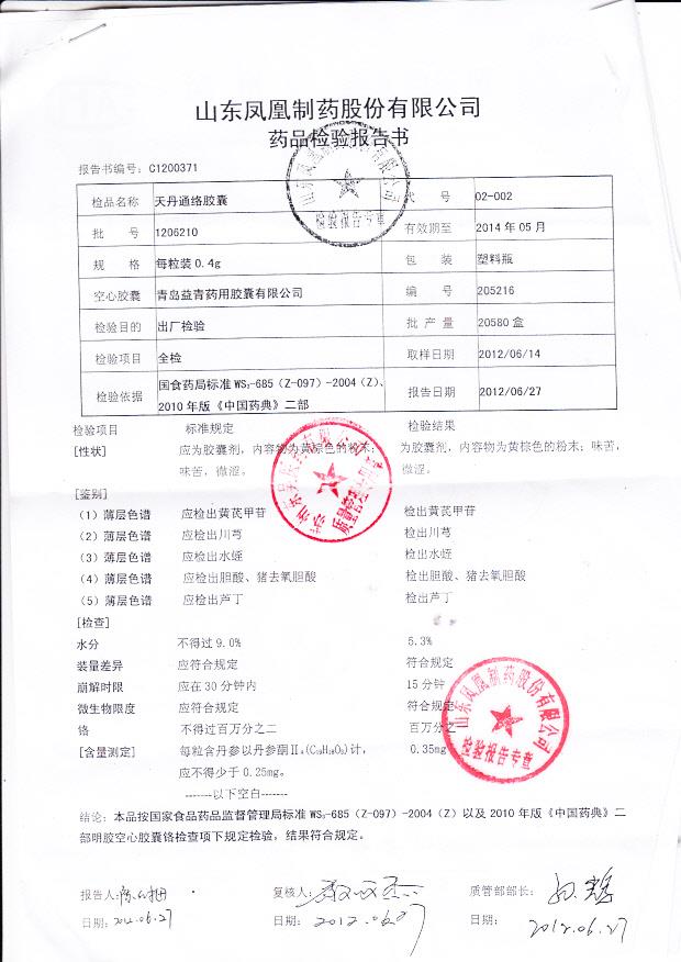 1206210天丹通络胶囊