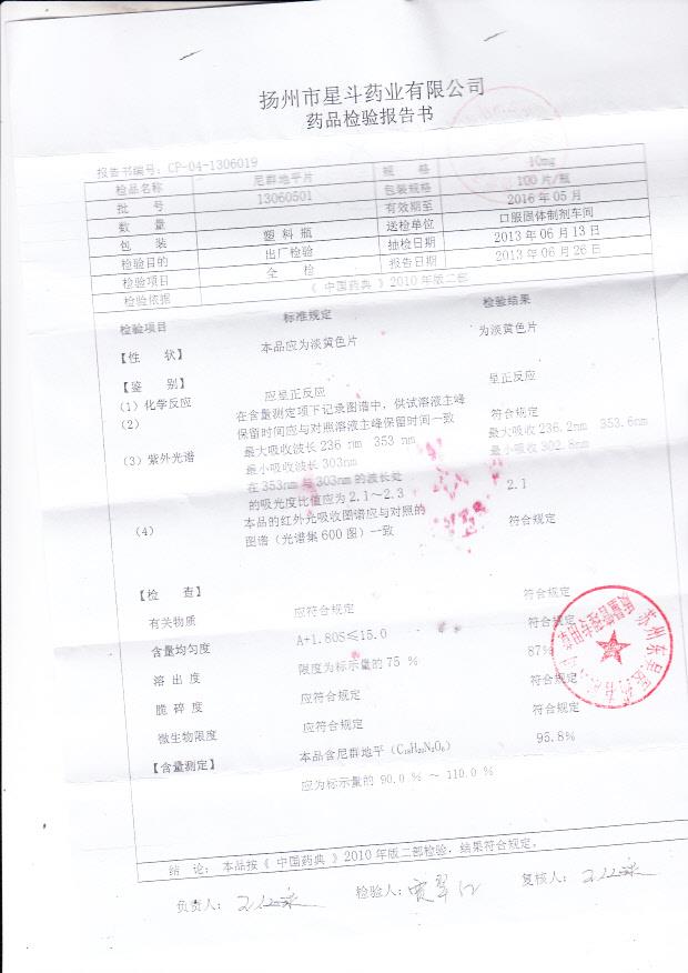 13060501尼群地平片