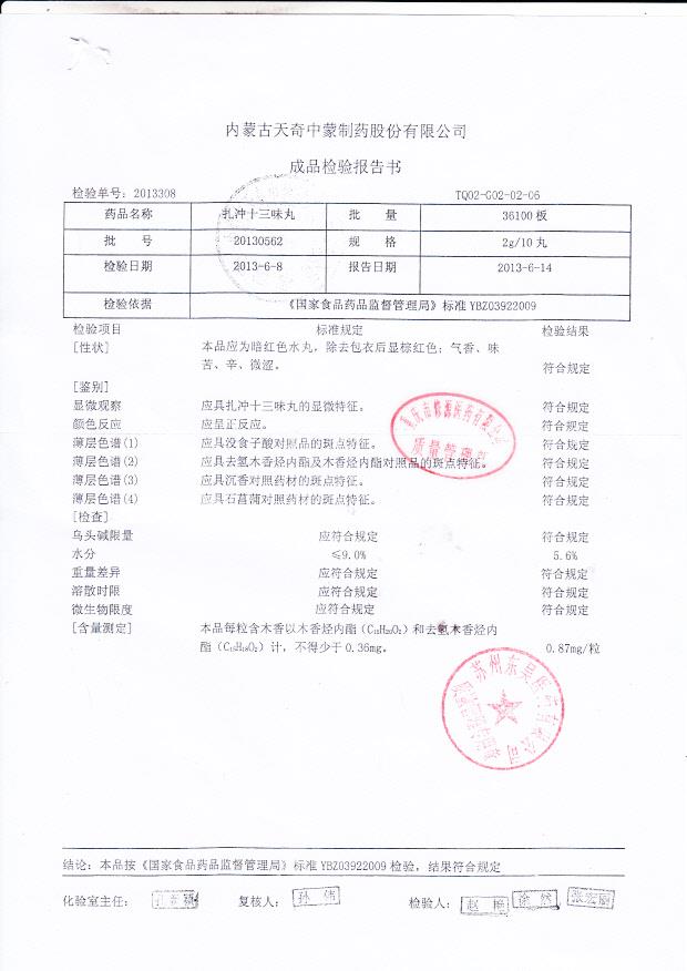 20130562扎冲十三味丸