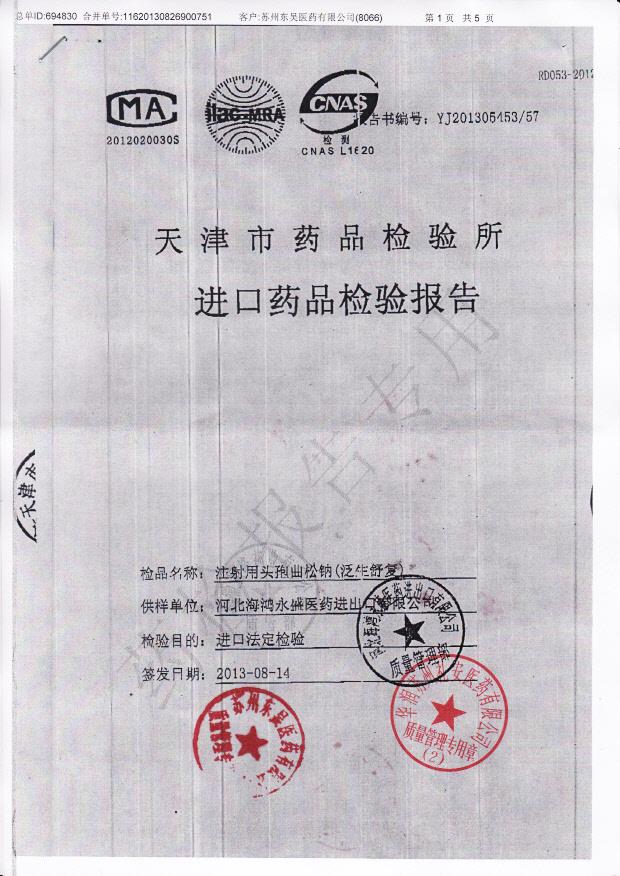 1306060注射用头孢曲松钠1