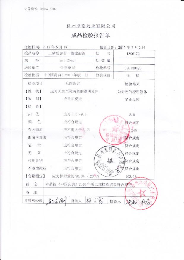 1306172三磷酸腺苷二钠注射液