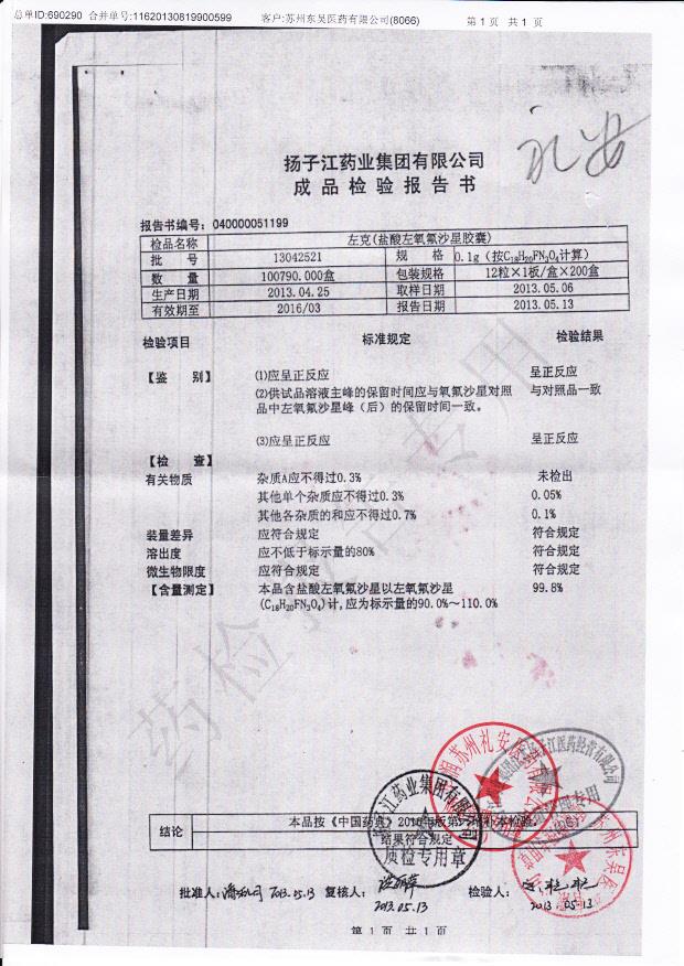 13042521盐酸左氧氟沙星胶囊