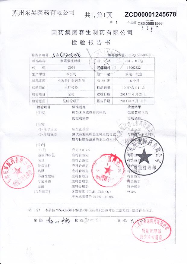 13062522氯霉素注射液