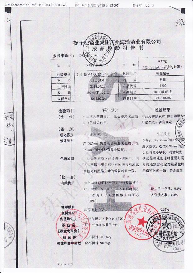 32130401枸地氯雷他定片1