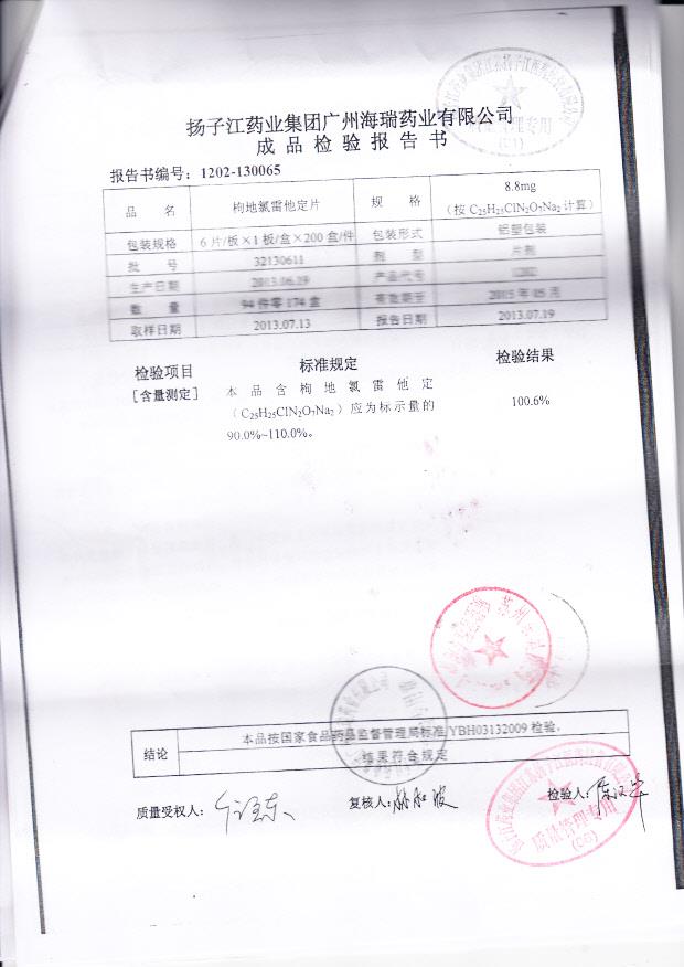 32130611枸地氯雷他定片