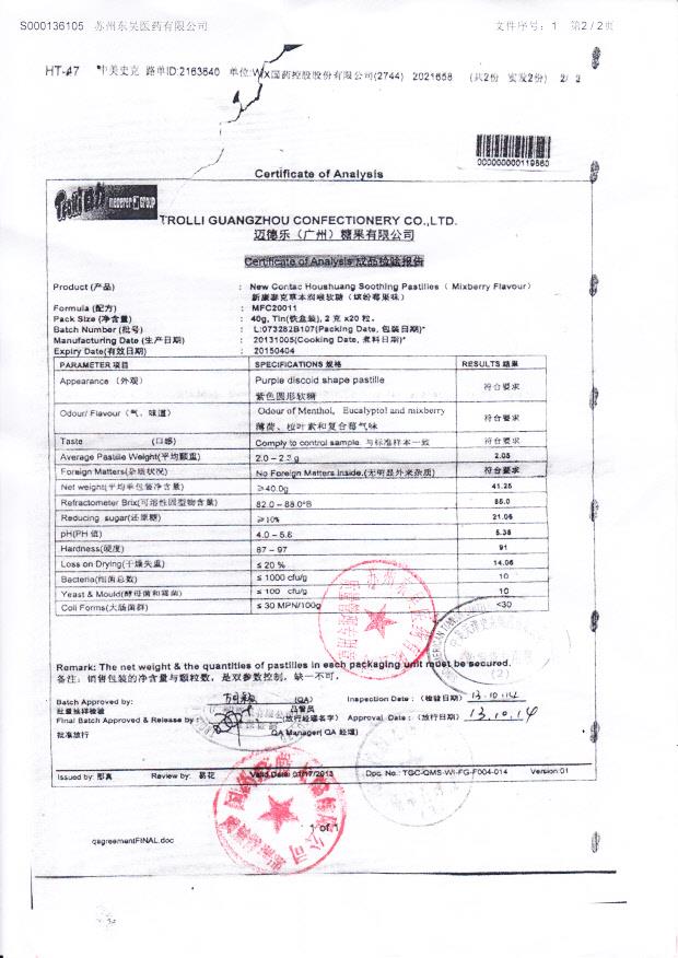 073282B107新康泰克草本润喉软糖