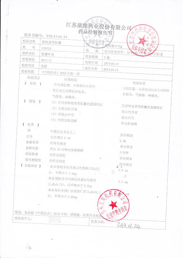 130126桂枝茯苓胶囊