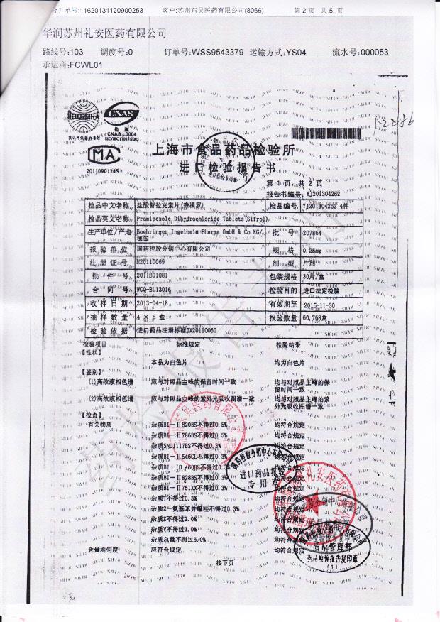 207864盐酸普拉克索片2