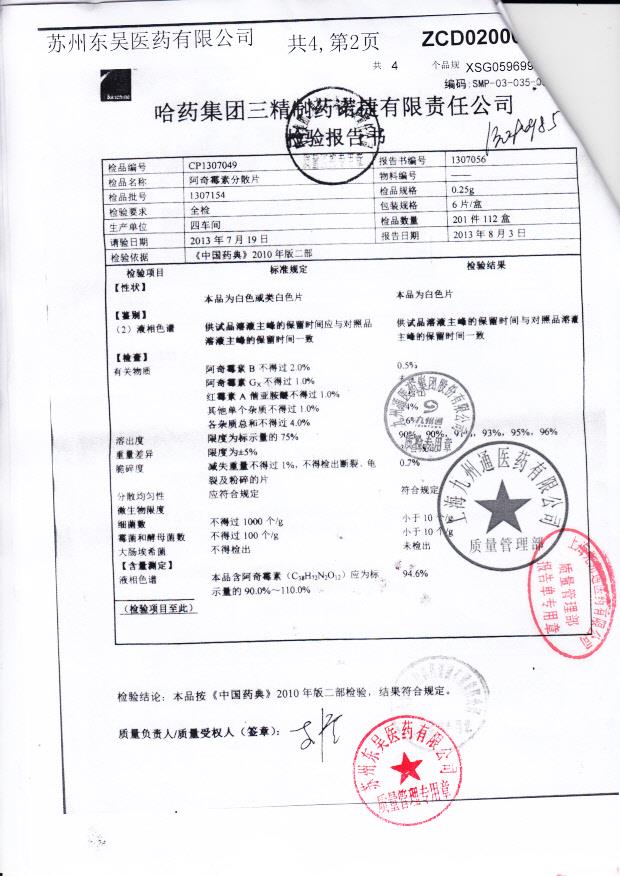 1307154阿奇霉素分散片