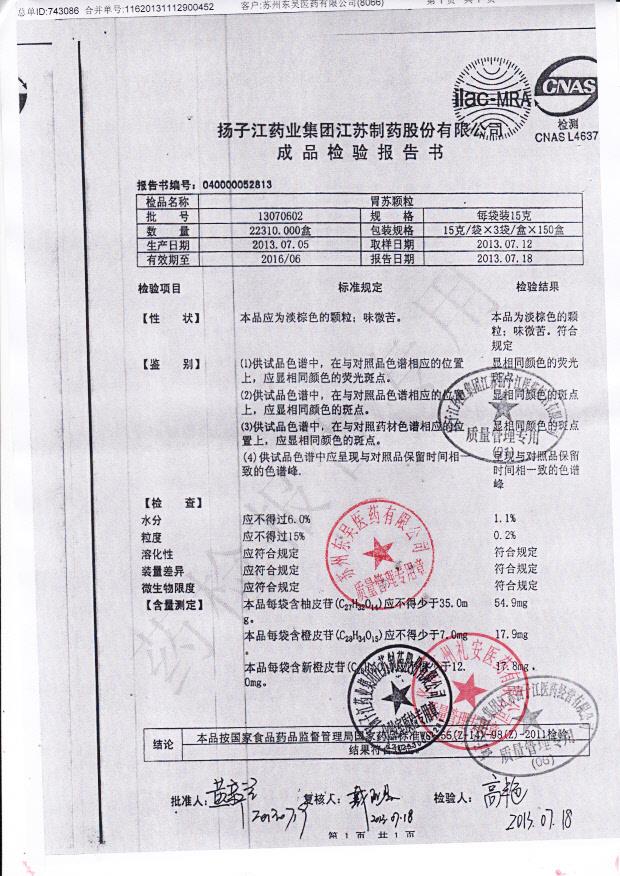 13070602胃苏颗粒