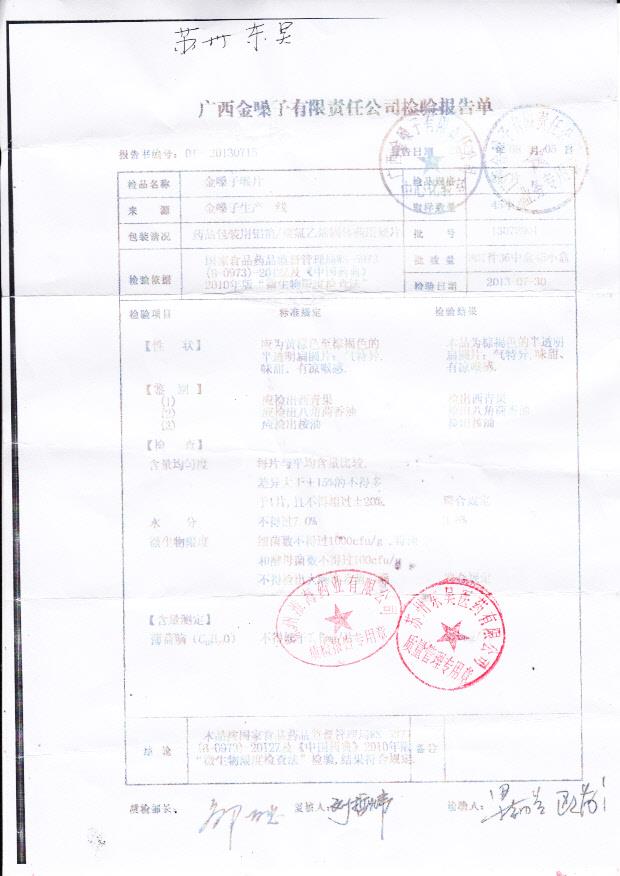 13072901金嗓子喉片