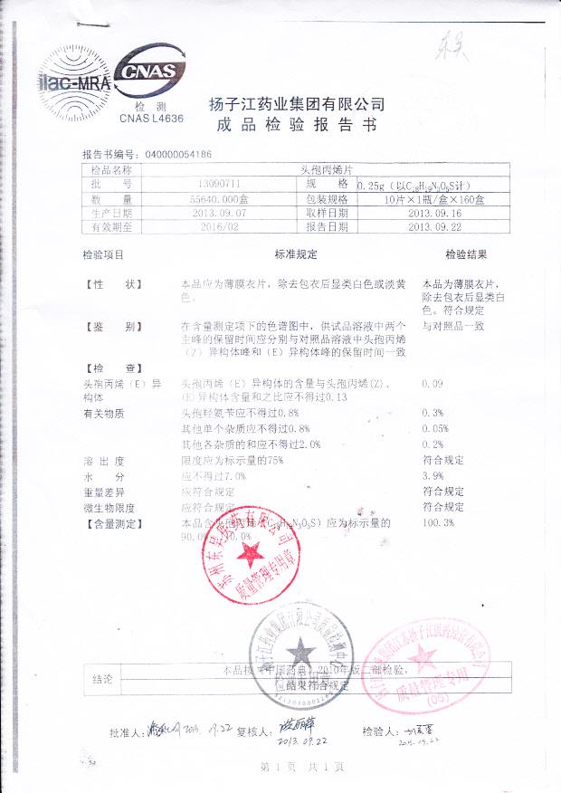 13090711头孢丙烯片