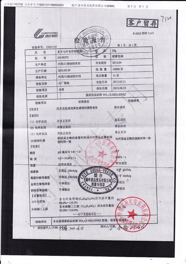 20130573复方七叶皂苷钠凝胶