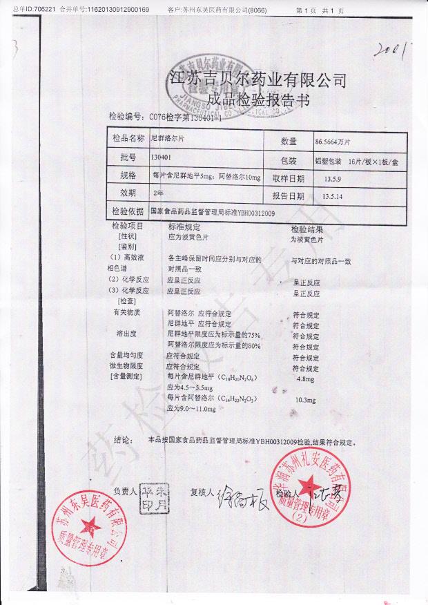 130401尼群洛尔片