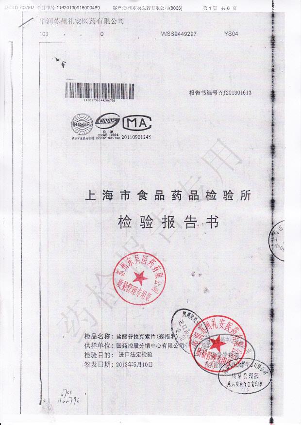 206702盐酸普拉克索片1