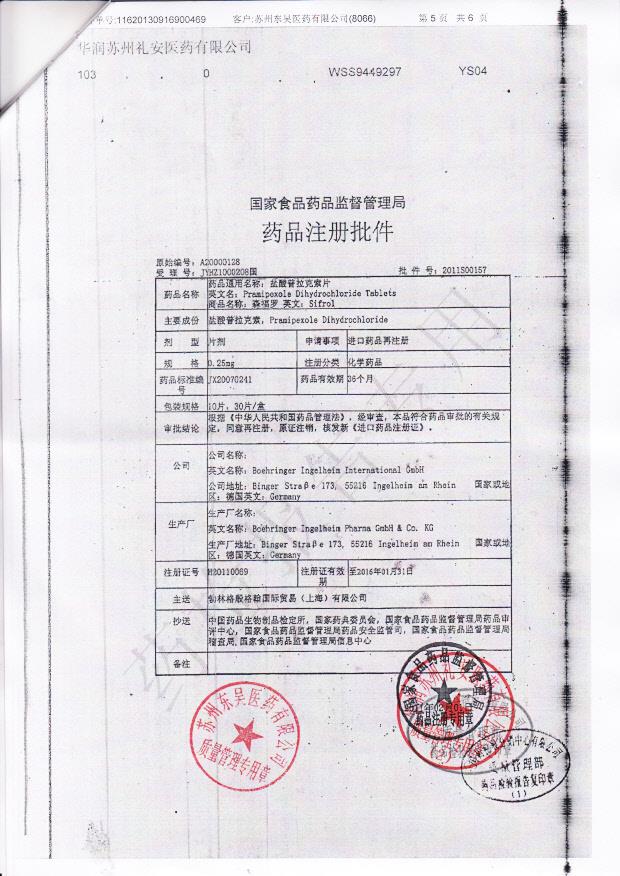 206702盐酸普拉克索片5