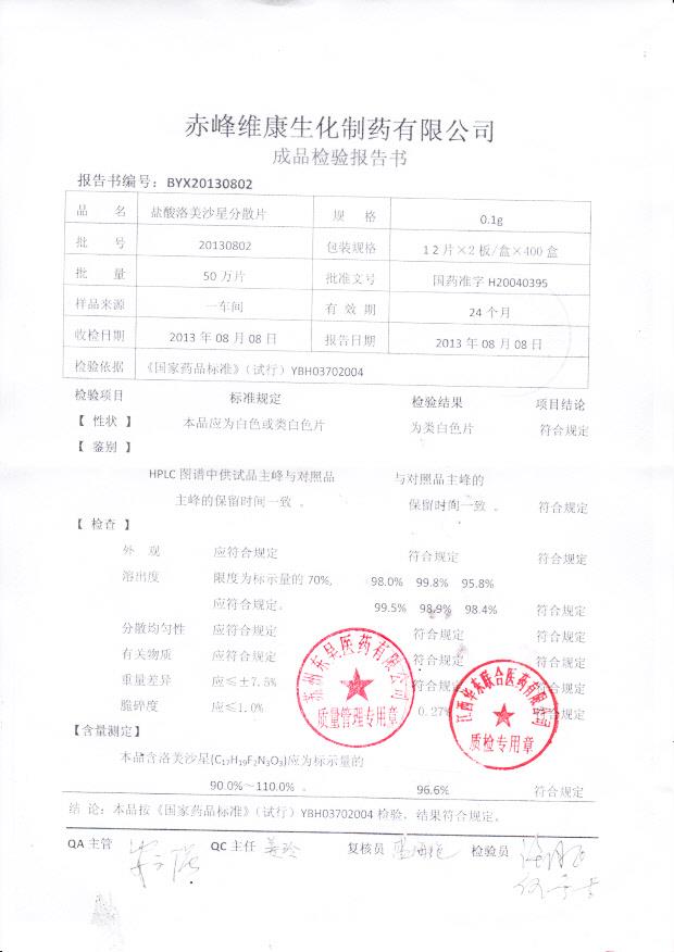 20130802盐酸洛美沙星分散片