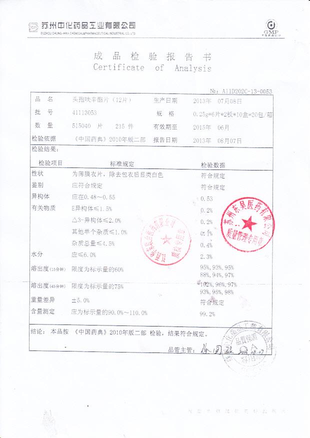 41113053头孢呋辛酯片