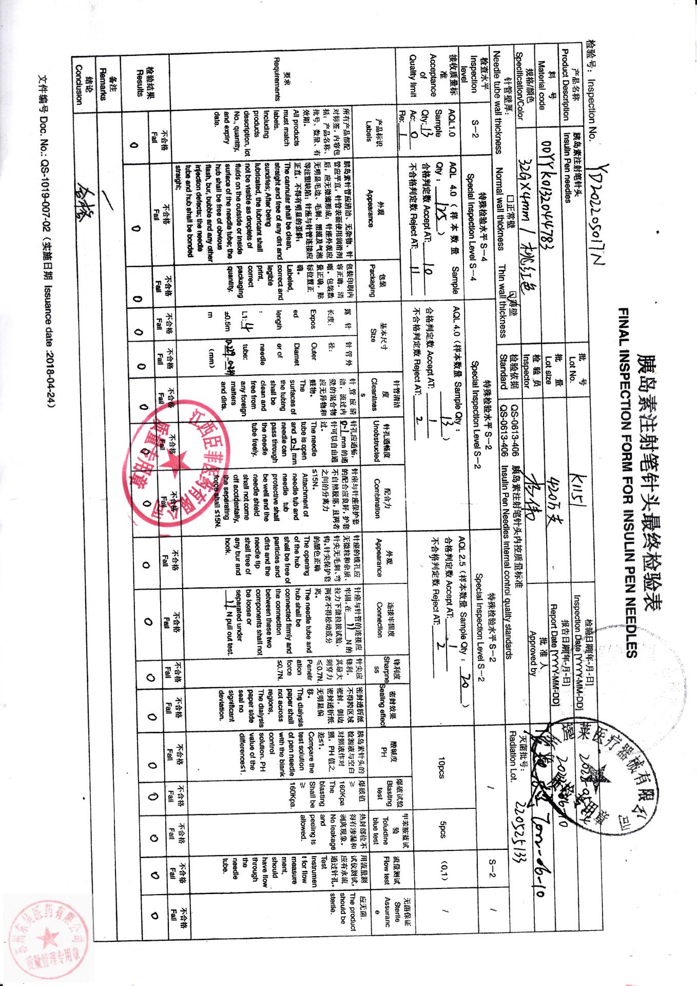 K1151胰岛素注射笔针头1
