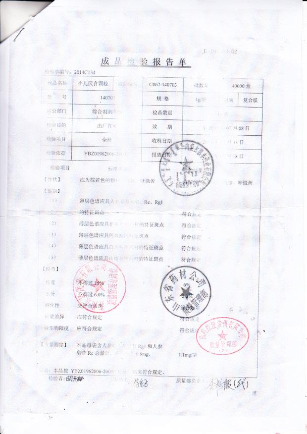 140701小儿厌食颗粒