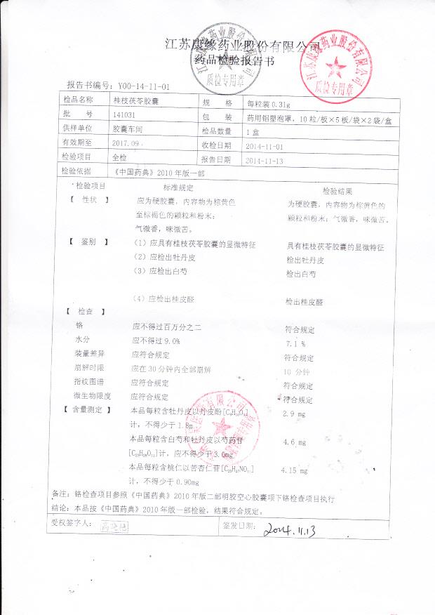 141031桂枝茯苓胶囊