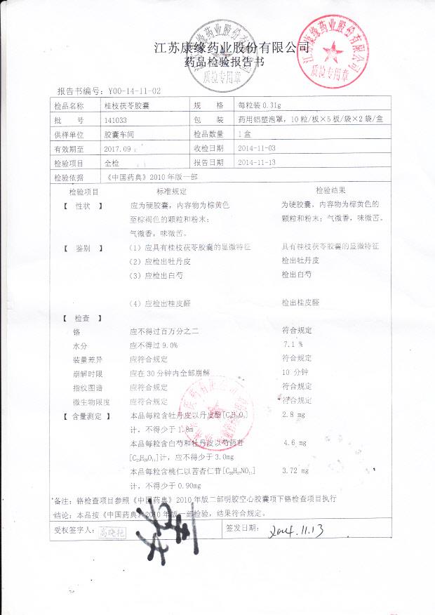 141033桂枝茯苓胶囊