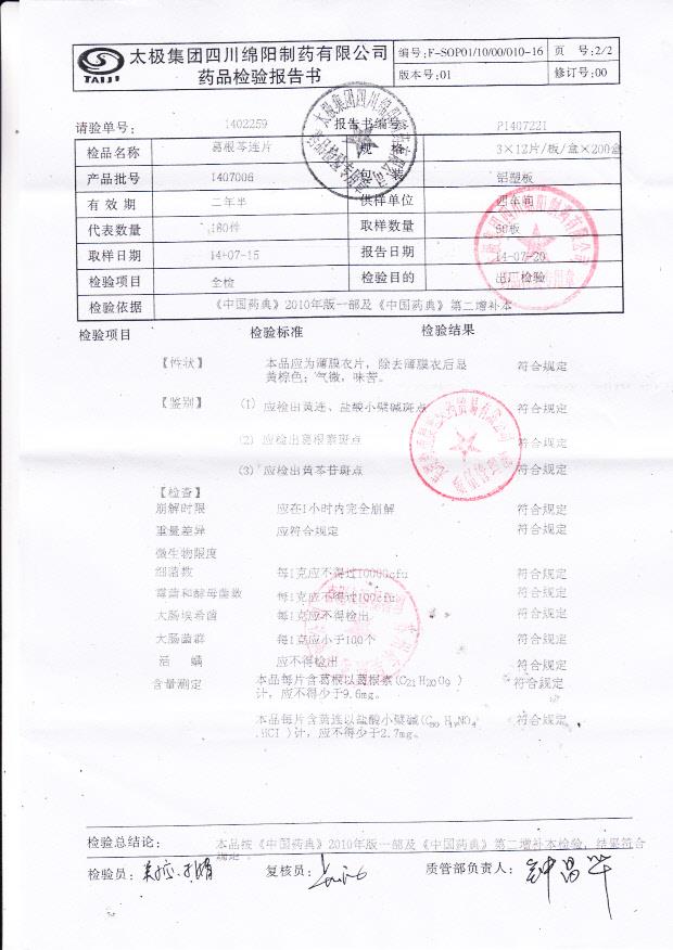 1407006葛根芩连片