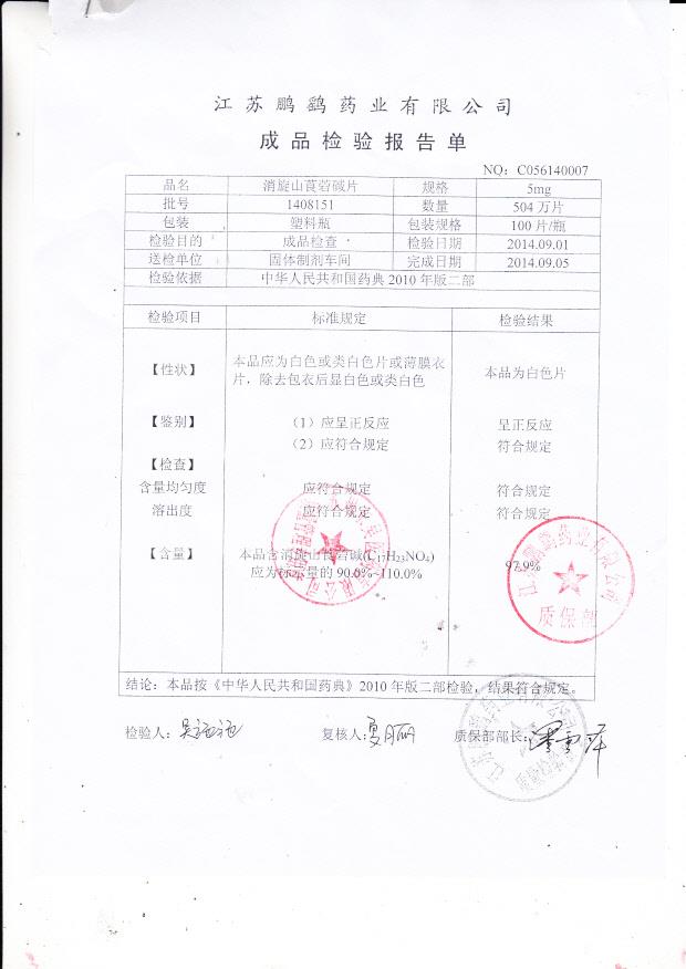 1408151消旋山莨菪碱片