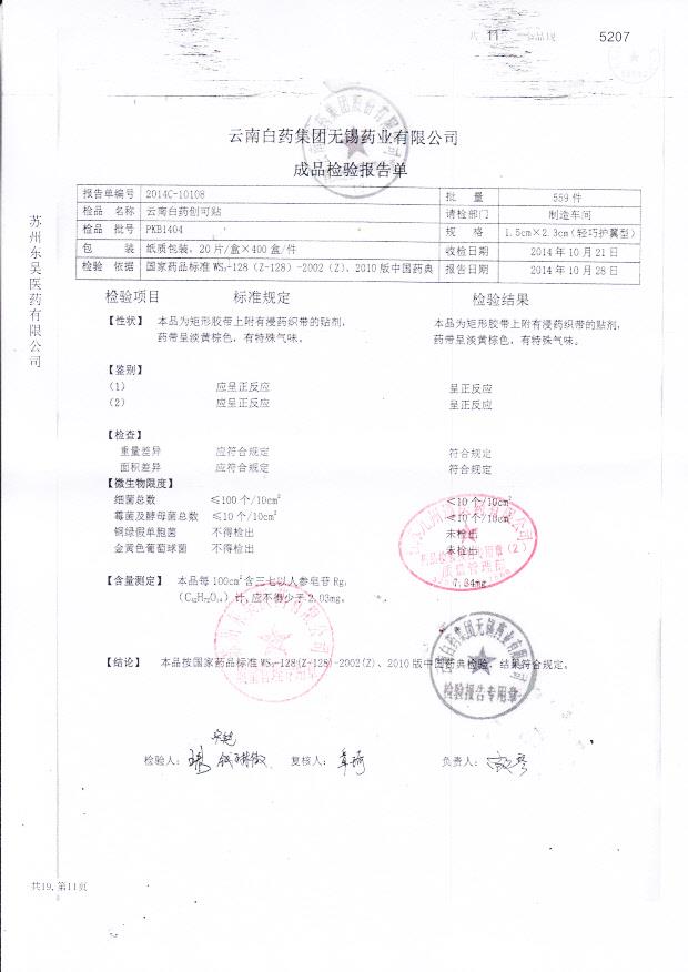 PKB1404云南白药创可贴