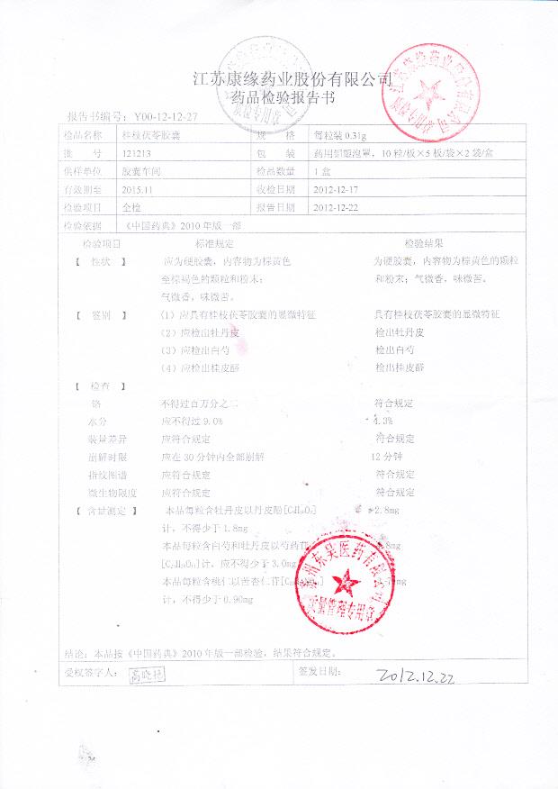 121213桂枝茯苓胶囊