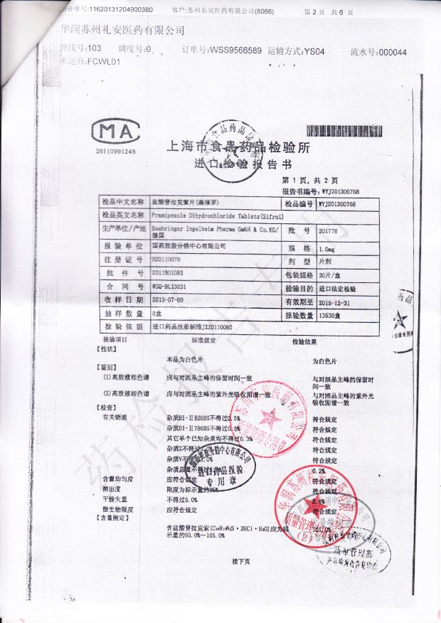 301778盐酸普拉克索片2