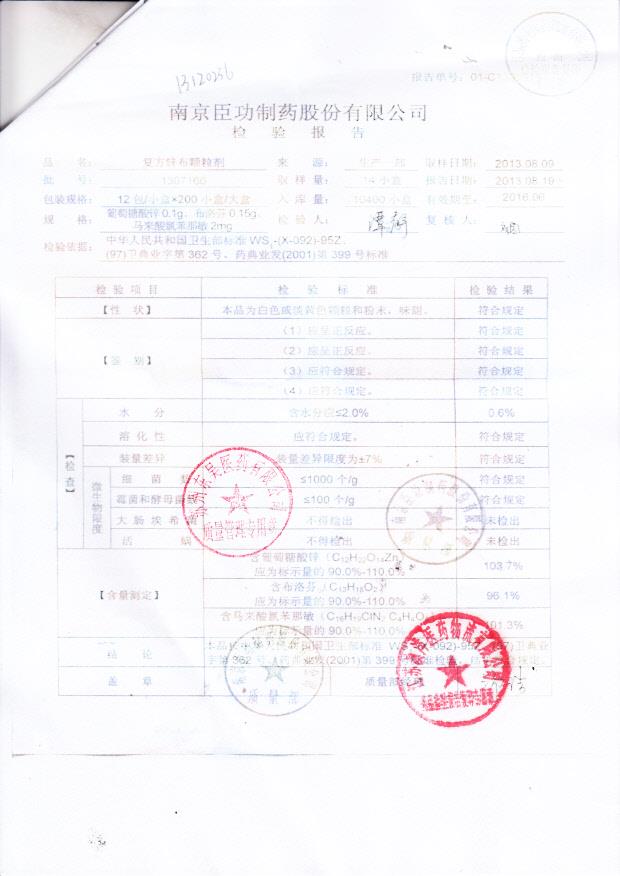 1307166复方锌布颗粒剂