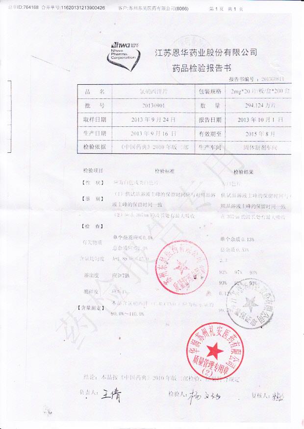 20130901氯硝西泮片