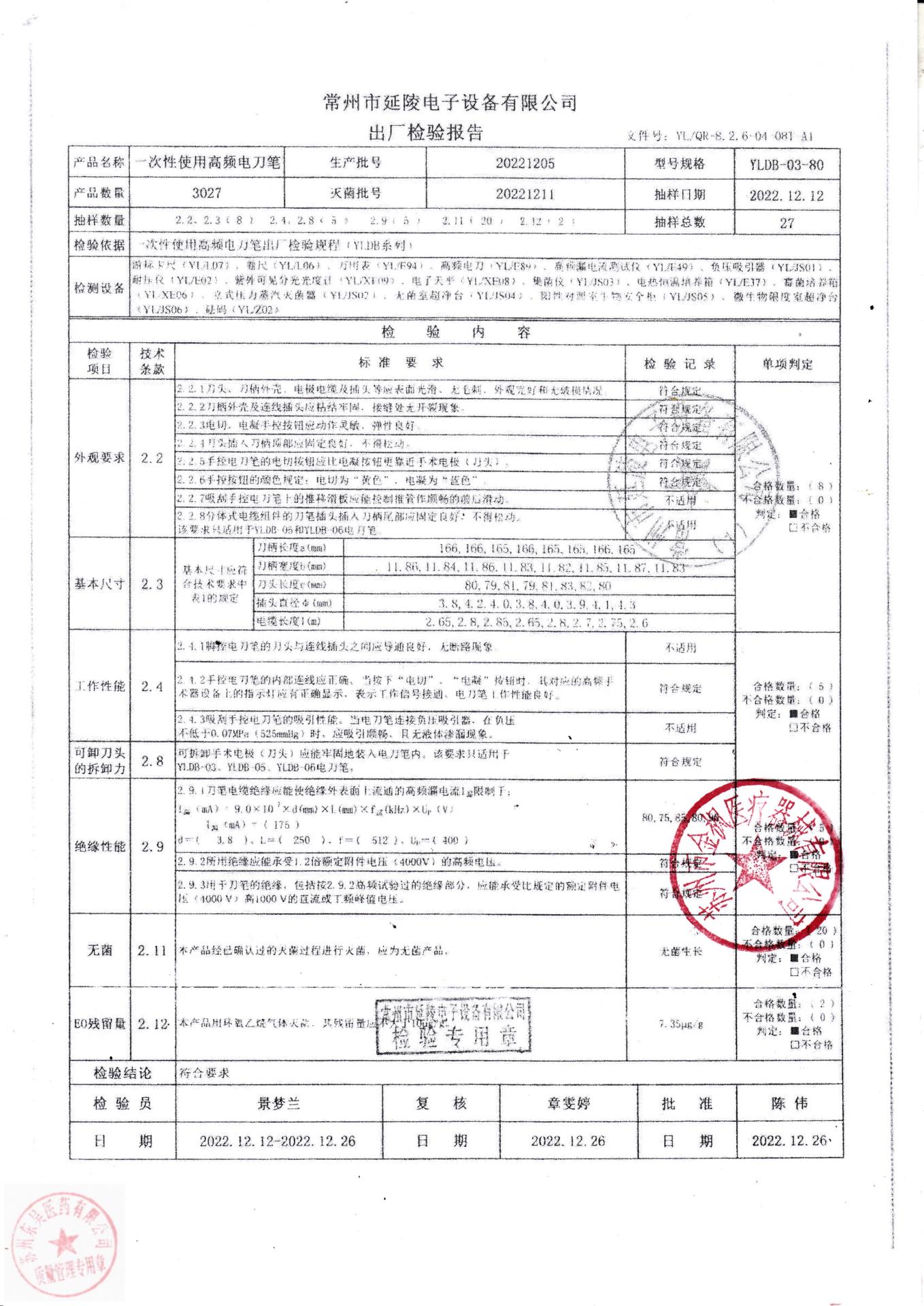 20221205常州延陵一次性使用高频电刀笔