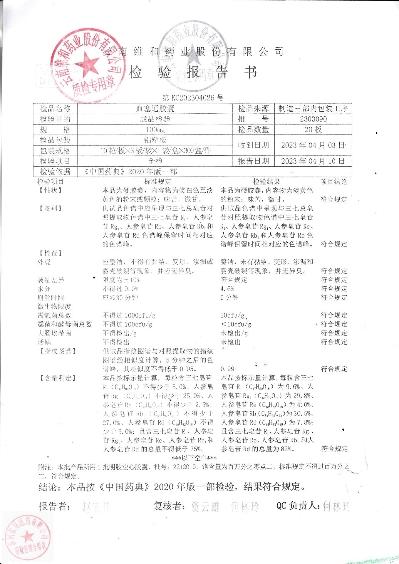 2303090血塞通胶囊1