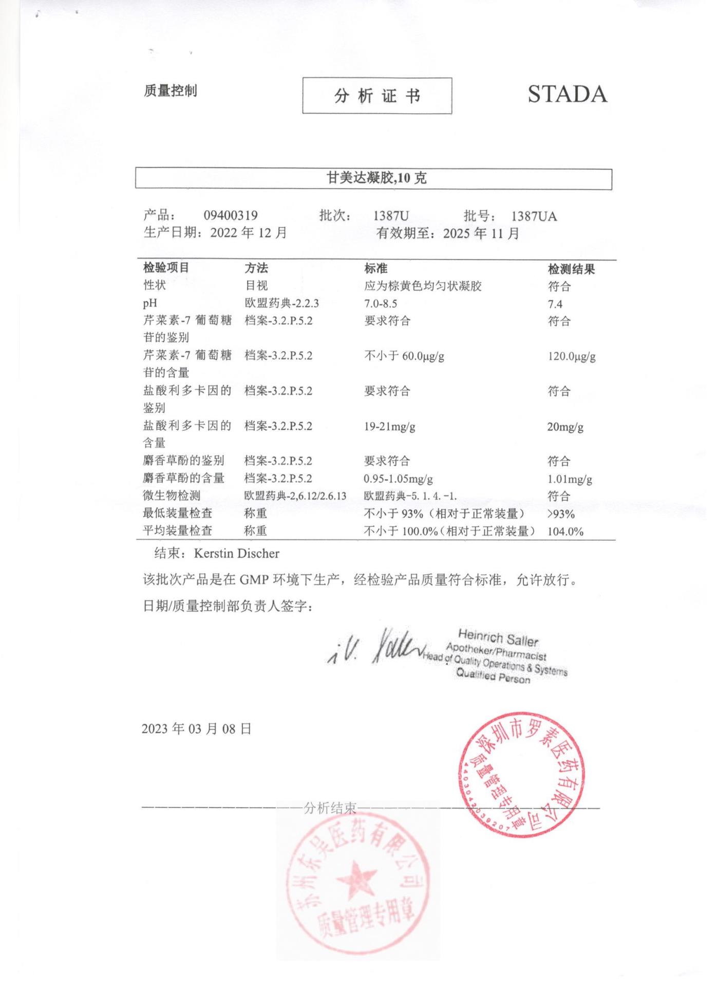 1387UA复方甘菊利多卡因凝胶2