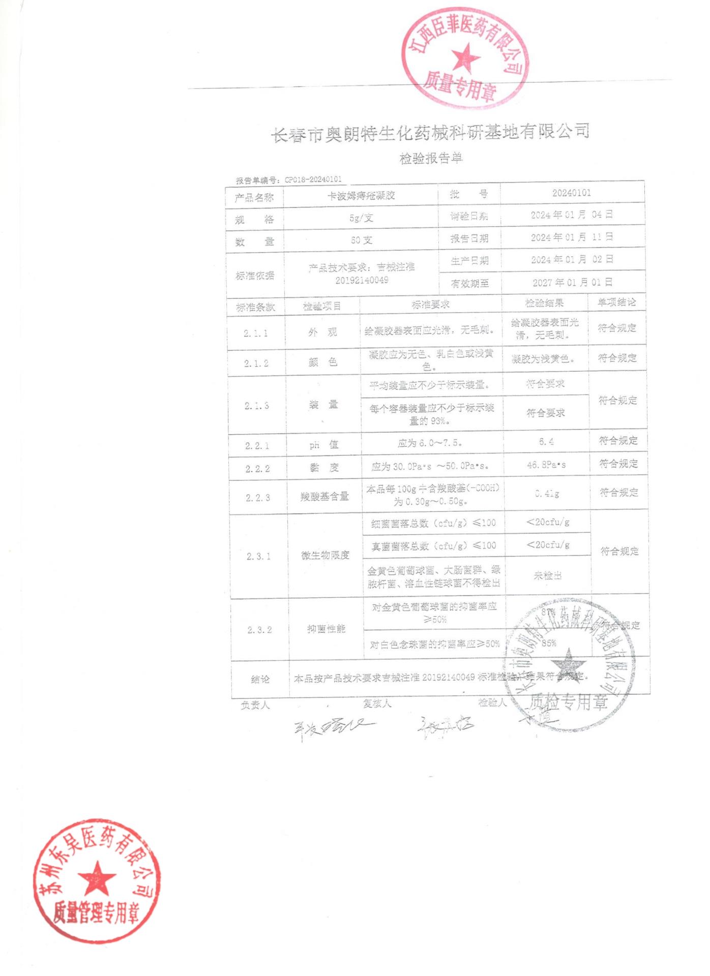20240101卡波姆痔疮凝胶