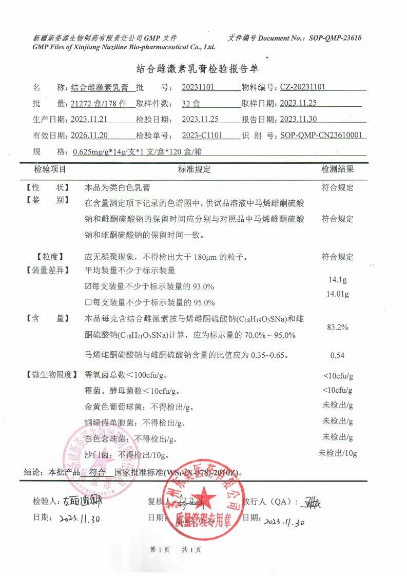 20231101结合雌激素乳膏