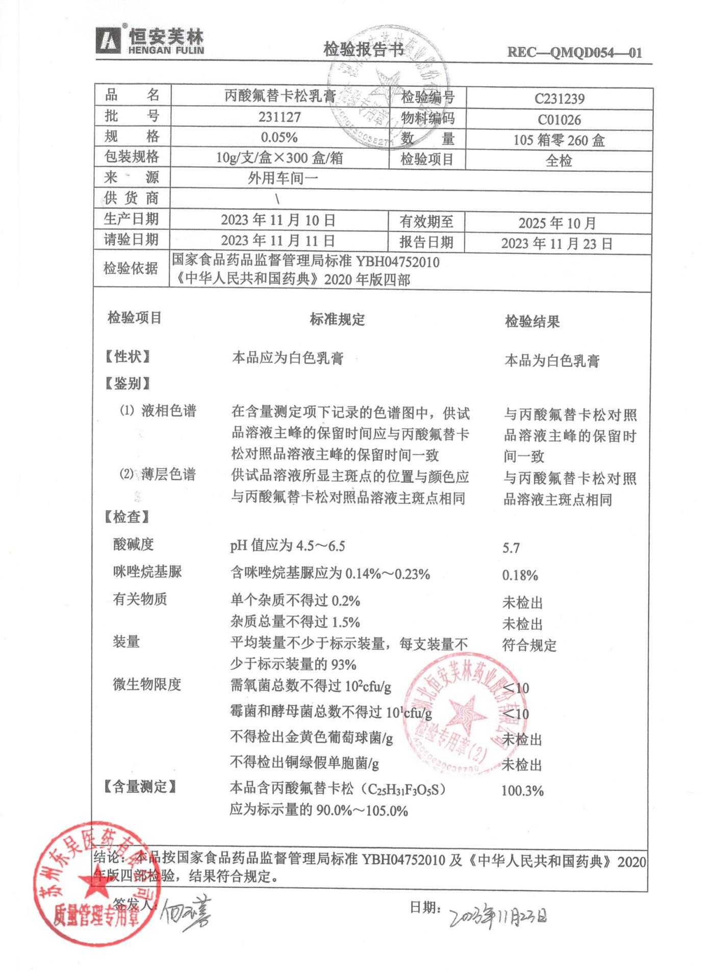 231127丙酸氟替卡松乳膏